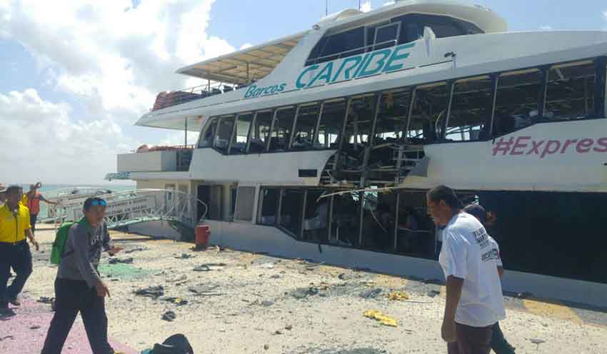 Passenger ferry blast leaves 26 injured in Playa del Carmen