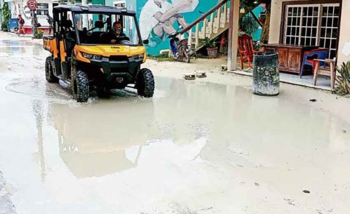 sewage in streets of holbox