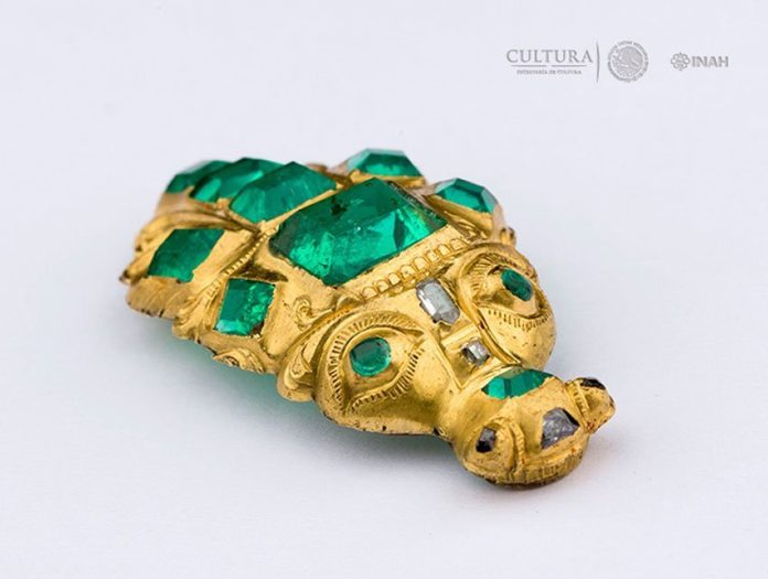 One of the pieces of jewelry found on the sea floor off the Yucatán peninsula.