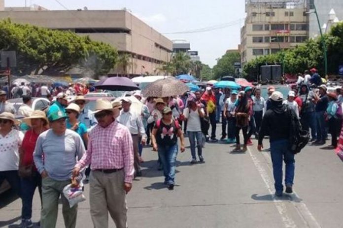 A teachers' protest march in Chiapas.