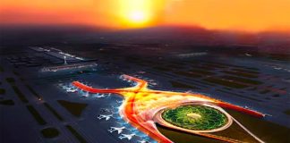 A computer rendering of Mexico City’s new Norman Foster-designed airport.
