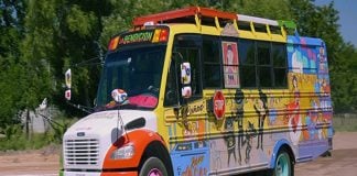Soccer fans' bus La Bendición.