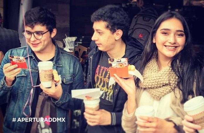 Customers at the opening last year of Dunkin' Donuts in Polanco, Mexico City.