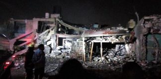 The building where yesterday's explosion occurred.