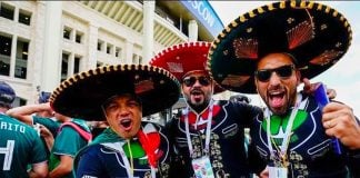 Some eager Mexican soccer fans.