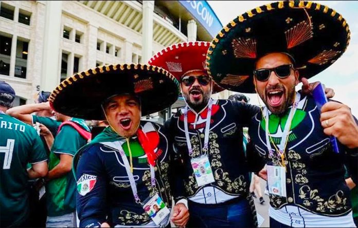 Some eager Mexican soccer fans.