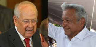 Business leader González, left, and leftist politician AMLO: hugs and baseball.