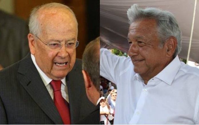 Business leader González, left, and leftist politician AMLO: hugs and baseball.