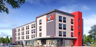 Artist's conception of the new avid hotel brand.