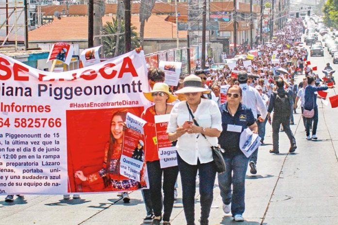 Yesterday's march in Tijuana.