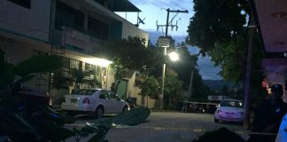 Scene of yesterday's assassination of a party official in Pinotepa Nacional, Oaxaca.