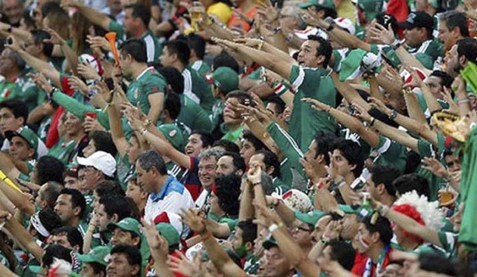 Fans chant 'puto' at a soccer match.