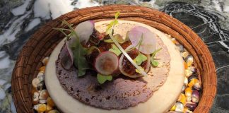 Taco de mollejas at Quintonil restaurant in Mexico City.