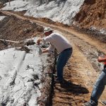 Environmental inspectors at the site of the Chihuahua mine spill.