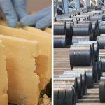 Tariffs on cheese (and other products) coming in and on metals going out.