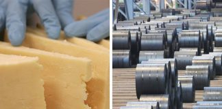 Tariffs on cheese (and other products) coming in and on metals going out.