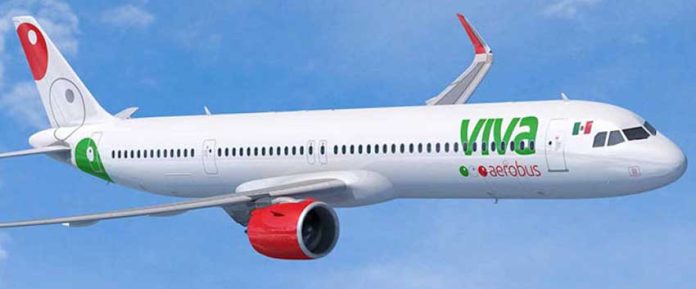 An illustration of Viva's new Airbus A321neo.