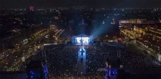 Thousands pack Mexico City’s main square as Andrés Manuel López Obrador delivers his victory speech on July 1.