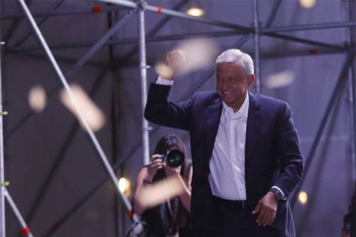 López Obrador in Mexico City last night.