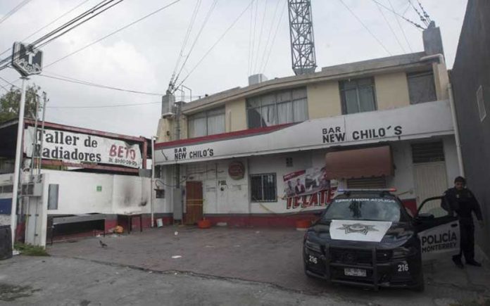One of the bars attacked on the weekend in Nuevo León.