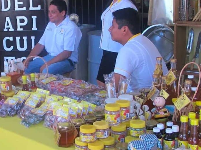 Honey products on display in Valladolid.