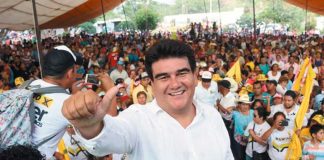 Aguero on the campaign trail.