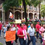 A march for the mayor yesterday in Cuernavaca.
