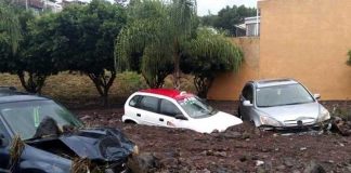 Flood damage in Morelia.