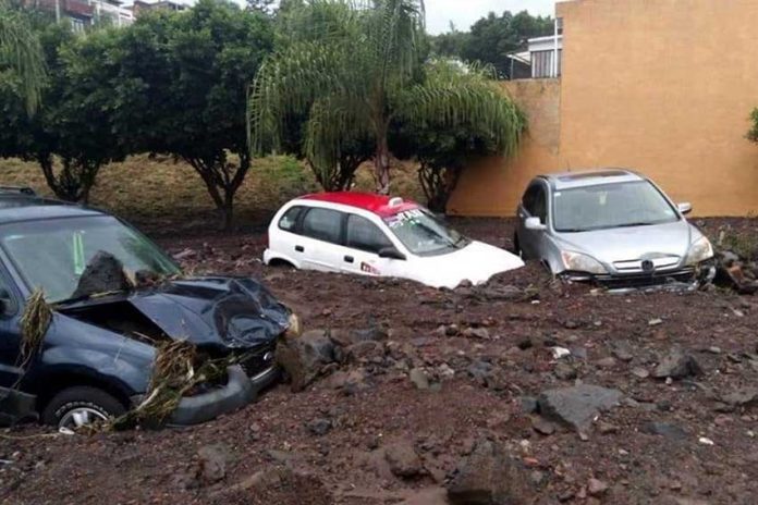 Flood damage in Morelia.