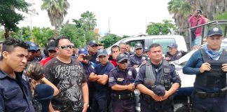 Unhappy police in Cozumel.