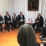 Today's meeting between López Obrador and US officials at the president-elect's campaign headquarters.