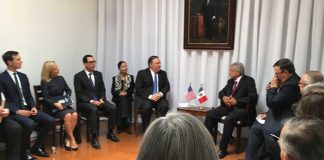 Today's meeting between López Obrador and US officials at the president-elect's campaign headquarters.