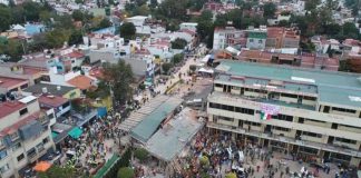 The Mexico City school during rescue efforts last September.