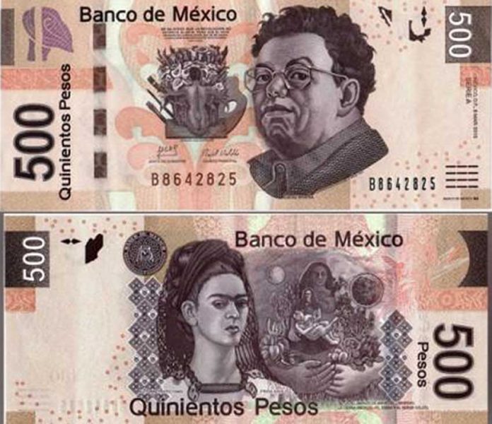 Rivera and Kahlo on the 500-peso banknote.