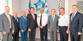 Mexican and US law enforcement officials this week in Chicago.