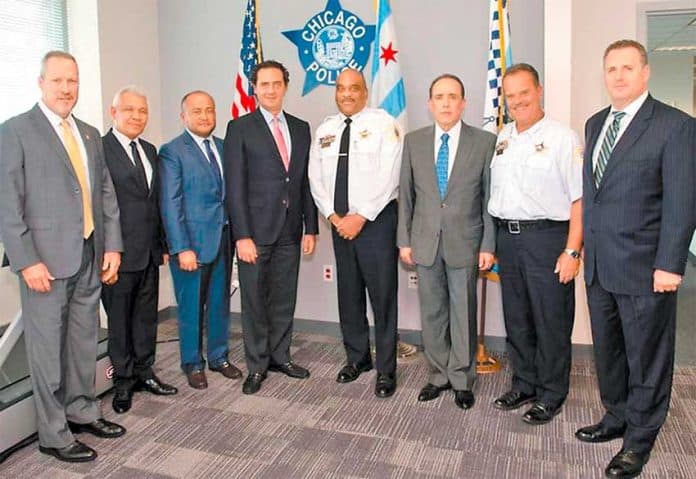 Mexican and US law enforcement officials this week in Chicago.