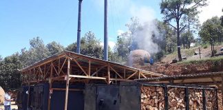 The new charcoal plant in Oaxaca.