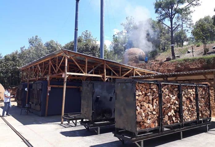 The new charcoal plant in Oaxaca.