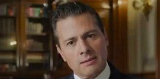 Peña Nieto gives his videotaped message.
