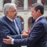 López Obrador, left and Peña Nieto met for a second time yesterday.