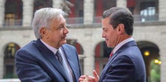 López Obrador, left and Peña Nieto met for a second time yesterday.