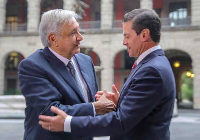 López Obrador, left and Peña Nieto met for a second time yesterday.
