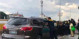 The kidnappers' vehicle after yesterday's foiled abduction.