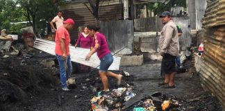 Remains of a home after this morning's fire.