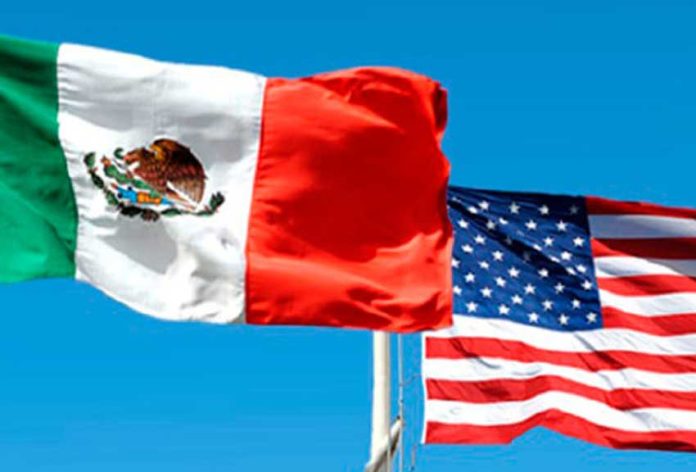 mexico us flags