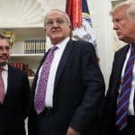 Videgaray, Jesús Seade and Trump yesterday in the White House.