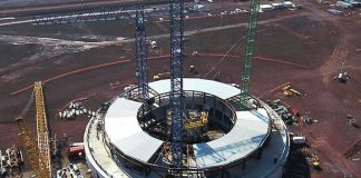 The new airport's control tower.