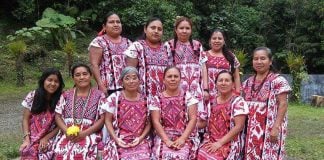 Rancho Grande women wearing their traditional huipiles.