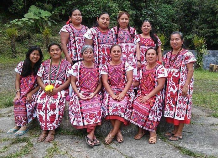 Rancho Grande women wearing their traditional huipiles.