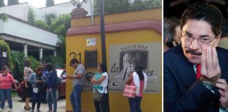 Protesters yesterday in Oaxaca and Ruiz, right.